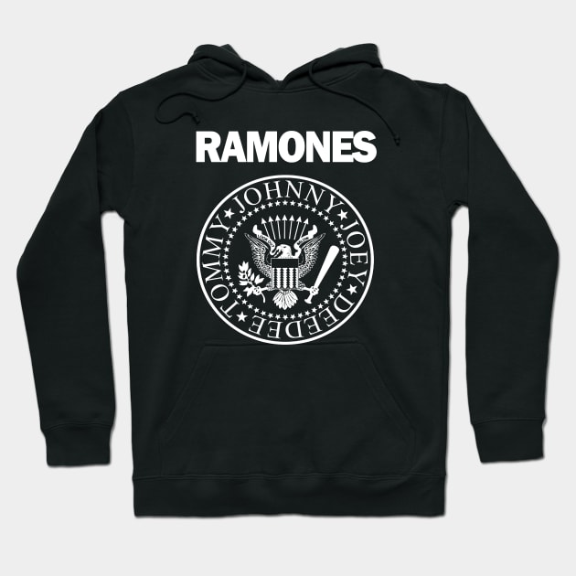 white design of ramones Hoodie by birdy line